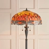 Stojąca lampa salonowa Dragonfly 64070 Interiors Tiffany witraż kolorowa czarna