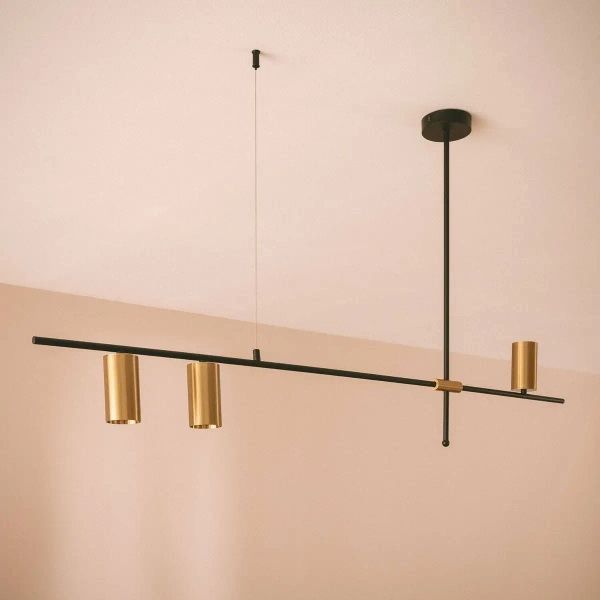 Nowoczesna lampa wisząca Cazzata ABR-LWL-CAZZ-Z tubki metalowe złote czarne