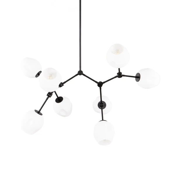 Nowoczesna wisząca lampa Ferral PND-75075-8-BK-WG do jadalni czarna biała