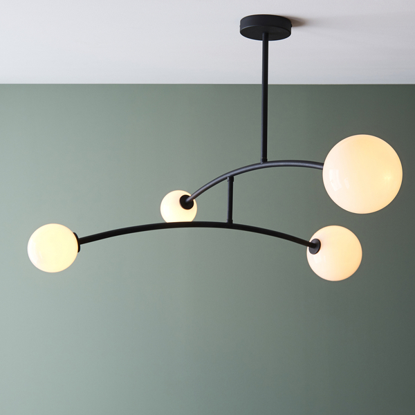 Żyrandol nowoczesny L&-192940 Light& molekuły szklane kule czarny