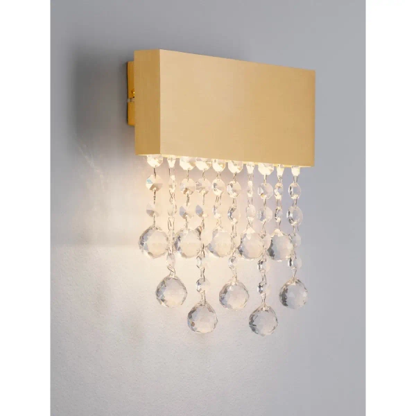 Kryształowy kinkiet ścienny OLEVIRA LE45147 LED 15W glamour złota
