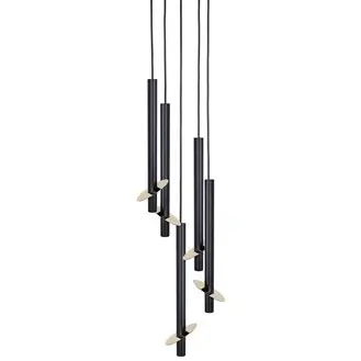 Wisząca lampa kaskada Sopel Ring 41230 do salonu czarna złota
