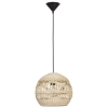 Rattanowa lampa wisząca REYNOSA LE42945 kulista beżowa czarna outlet