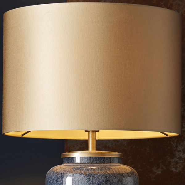 Stołowa lampa L&-193067 Light& salonowa z abażurem złotym kobaltowa