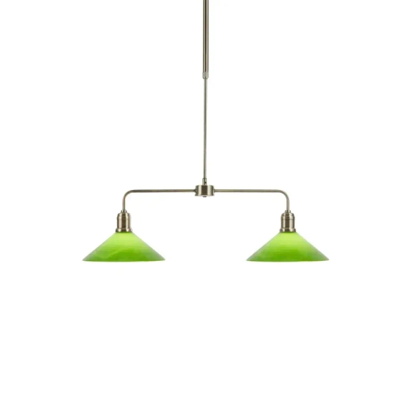 Metalowa lampa wisząca VELA zielona 109161 2xE27 retro trójkątna nad wyspę