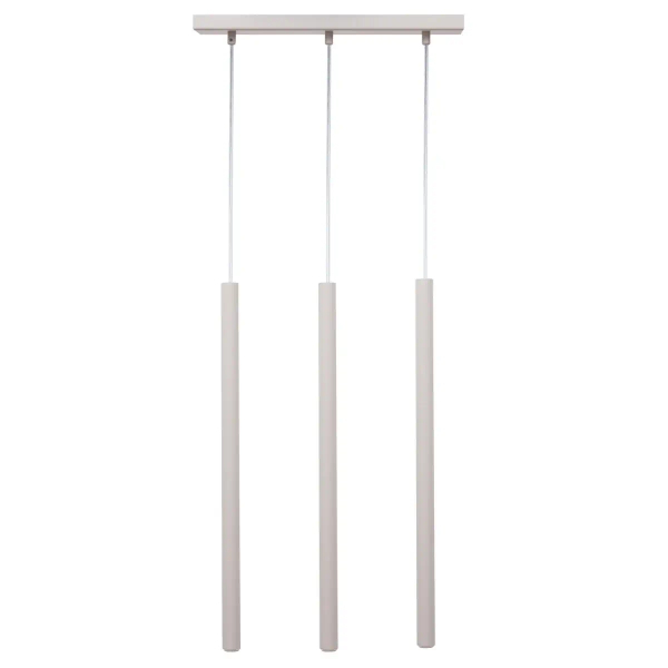 Wisząca lampa potrójna Sopel 3 41452 do salonu tubki szare beżowe