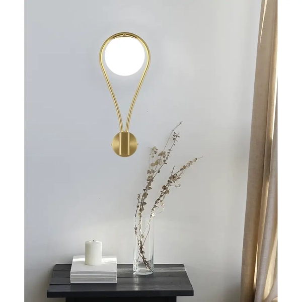 Szklana lampa na ściane Milano ABR-KA-G9 Abruzzo kula złoty biały