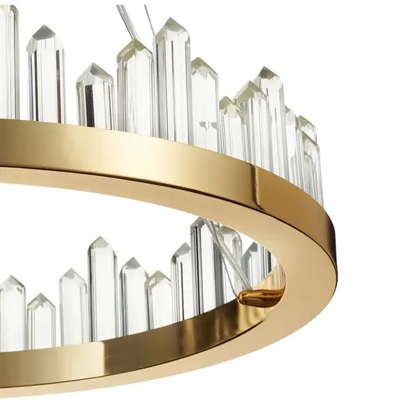 Kryształowy żyrandol Lusso DN918 gold Step LED do salonu złoty