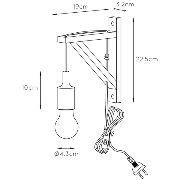 Skandynawska LAMPA ścienna FIX WALL 08208/01/31 Lucide metalowa OPRAWA kinkiet biały drewno