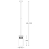 Szklana Lampa wisząca GEM P0389-01D-L7AC tuba przezroczysta miedziana
