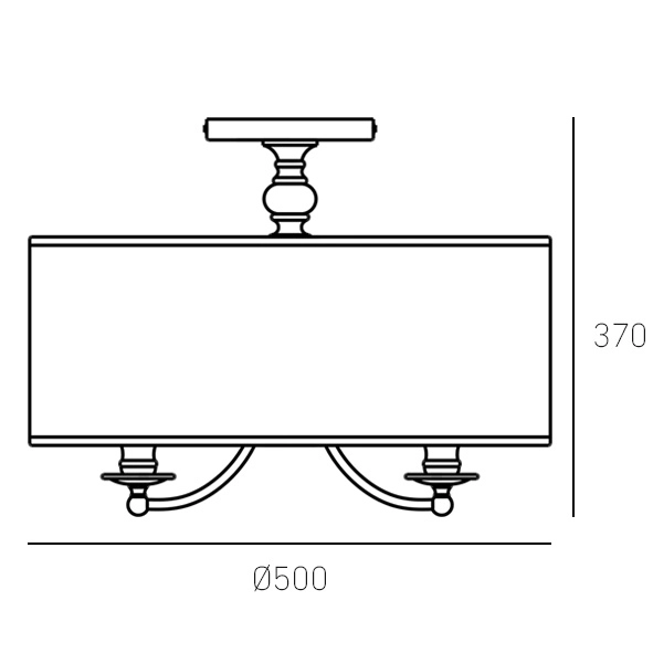 Abażurowa lampa sufitowa Abu Dhabi salonowa biała chrom
