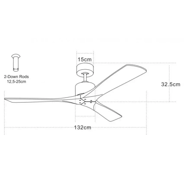 Salonowy wentylator na sufit 19143-B drewniany wiśniowy czarny