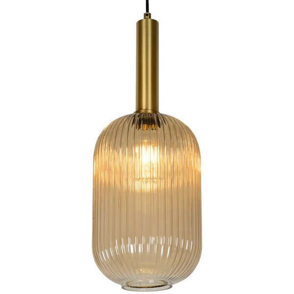 LAMPA wisząca MALOTO  45386/20/62 Lucide szklana OPRAWA loftowy zwis bursztynowy mosiądz