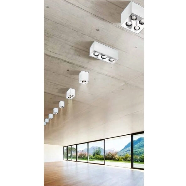 Kuchenny plafon Nino AZ0735 Azzardo kostka kwadratowa biała srebrna