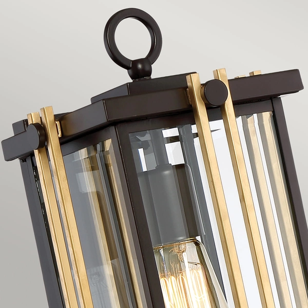 Lampa na elewację zewnętrzna QZ-GOLDENROD2-M Quoizel ogrodowa czarna złota