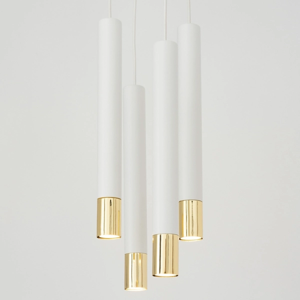 Sypialniana lampa wisząca Sopel Grand 33389 metalowe białe złote