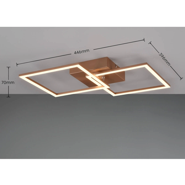 Lampa sufitowa ramki TRAIL R64492165 LED 20W 3000K metalowa miedziana