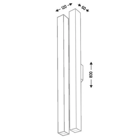 Kinkiet LAMPA ścienna DOHA 7493 Shilo metalowa OPRAWA 4-punktowa prostokątna biała
