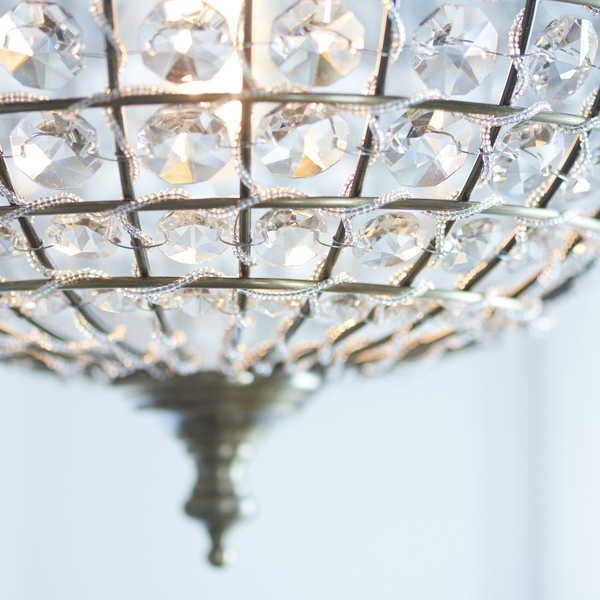 Wisząca lampa glamour Tanaro EH-TANARO-AB Endon kryształowa mosiądz