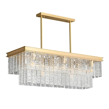 Wisząca lampa pałacowa ICELAND ST-6308-10C Step kryształki białe złote