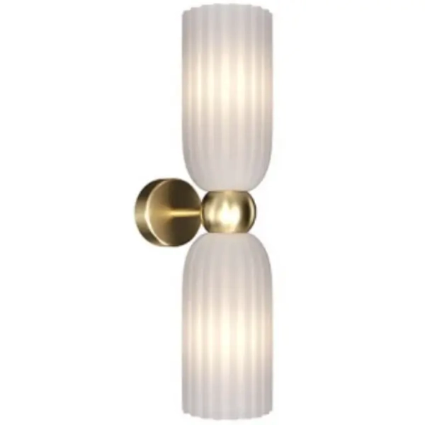 Kinkiet ścienny góra-dół CAMPANA CGCAMPANA43 szklany mosiądz biały