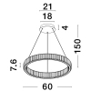Okrągła lampa wisząca BAUTA LE42915 do sypialni LED 40W 3500K srebrna