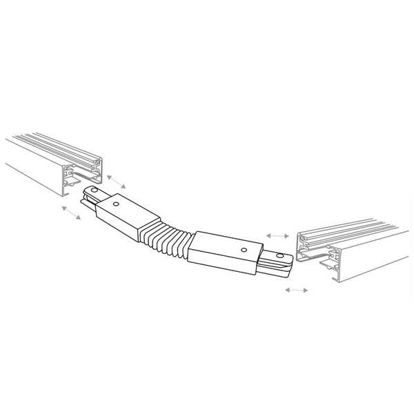 Elastyczny łącznik do szyn 2060 Zumaline 1-fazowy czarny