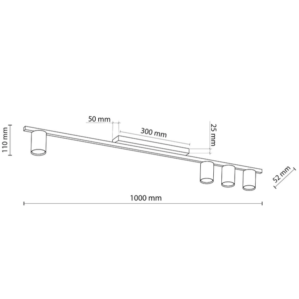 Natynkowa lampa do salonu Logan 4566 loftowa listwa rurki czarna