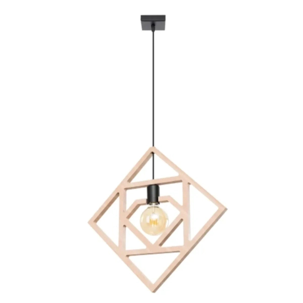 Lampa wisząca CARO SL.1757 drewniana czarna 1xE27 do kuchni