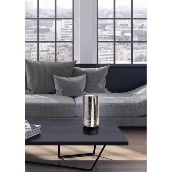 Stołowa lampka tuba COX 41-53893 salonowa szklana chrom