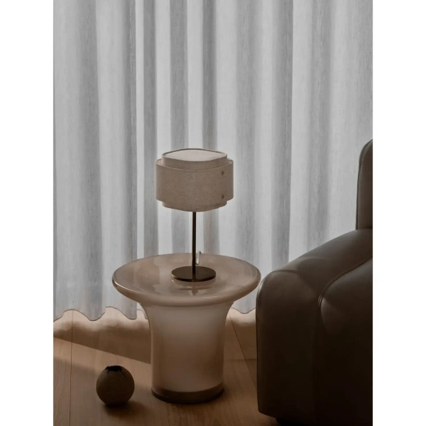 Stołowa lampka beżowa TAKAI 2620015018 1xE27 z abażurem tkaninowa