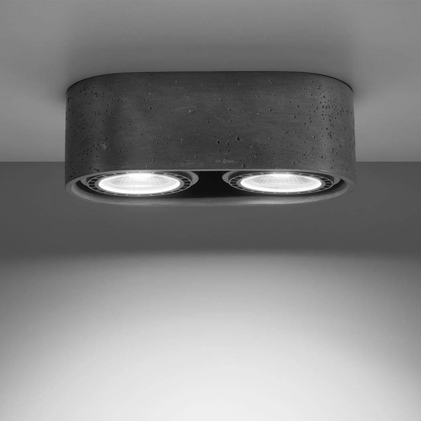 Owalny downligt betonowy SL.0882 szara lampa sufitowa