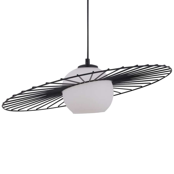 LAMPA wisząca SOL 32040 Sigma metalowa OPRAWA druciana ZWIS modernistyczny szklana kula ball czarna biała