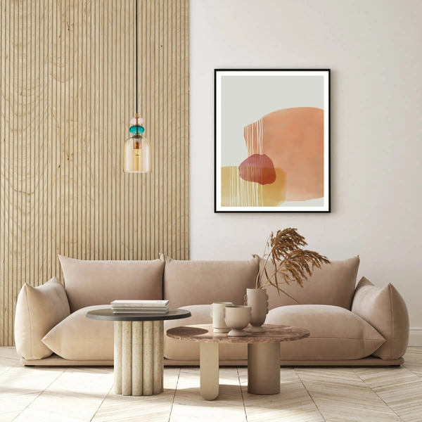 Lampa wisząca szklana Busco PND-30263-1B-BRO-AMB bursztynowy złoty kolorowy