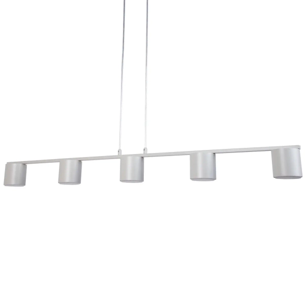 Podłużna lampa wisząca Mila 5 41357 tubki metalowe szare beżowe
