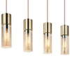 Wisząca LAMPA loft ANNIKA 21000-4HM Globo szklana OPRAWA tuby ZWIS na listwie mosiężny bursztynowy