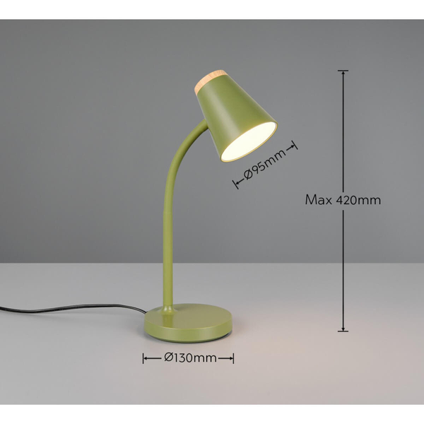 Lampka biurkowa do czytania PONGO R55831115 LED 4,5W 3000K zielony