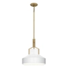 Szklana wisząca lampa Brecken QZ-BRECKEN-2P-AB-ABG biała mosiądz