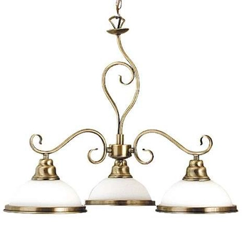 LAMPA wisząca ELISETT 2753 Rabalux szklana OPRAWA klosze kopuły dzwonki ZWIS klasyczna na łańcuchu brąz biała