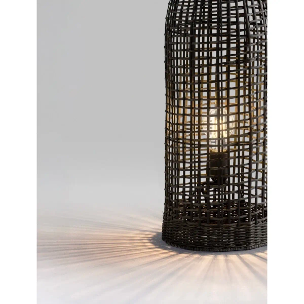 Lampa stojąca ratanowa ALDENZO LE45387 ażurowa czarny