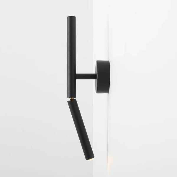 Lampa ścienna regulowana Stick 1084C1 Aldex tuba metalowa czarna