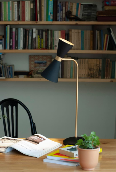 Biurkowa lampka CORNET T0039 Maxlight LED 5W 3000K metal czarna złota