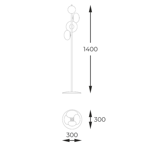 Podłogowa lampa Omi 1177 Zumaline okrągła metalowa biała złota