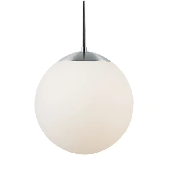 Wisząca lampa szklana kula CAFE 39563001 do salonu biały srebrny