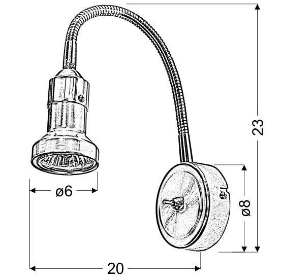 Ruchoma lampa ścienna Arkon kinkiet do czytania chrom
