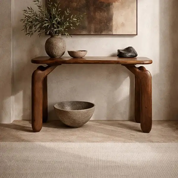 Brązowy stół do jadalni ORIZON MM001501100343 drewniany 120x45cm