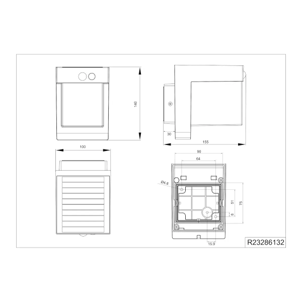 Kinkiet z czujnikiem COLOMBO R23286132 LED 5,5W 4000K IP44 czarny biały