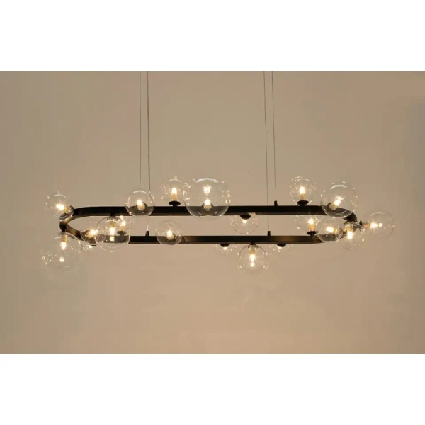 Wisząca lampa owalna ALURE MSE1501100550 molekuły przezroczyste czarne