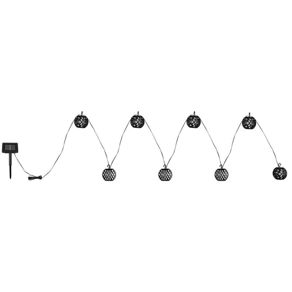 Łańcuch solarny z efektem ognia 4,1m 8 LED czarny ciepła