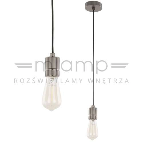 Wisząca LAMPA industrialna CASA DS-M-010 MATT BLACK Italux metalowa OPRAWA przewód zwis loft oprawka czarna matowa